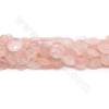 Natürlicher Rosenquarz facettierte Perlenkette Flach Rund Durchmesser 18-20mm Loch 1mm Länge 39~40cm/Strang
