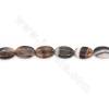 Heated Striped Agate Beads Strand Flat Oval Size 22x30mm Hole 1.5mm Approx.13Beads/Strand 39-40cm
