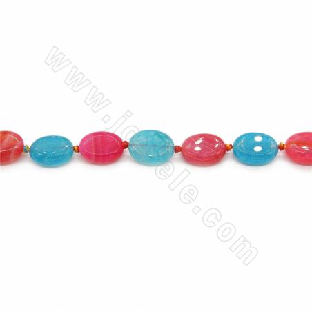 Heated Mix Color Agate Beads Strand Oval Size 15x20mm Hole 1.5mm Approx.17Beads/Strand 39-40cm