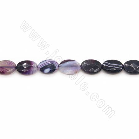 Heated Striped Agate Beads Strand Faceted Oval Size 13x18mm Hole  1.5mm Approx.22Beads/Strand 39-40cm