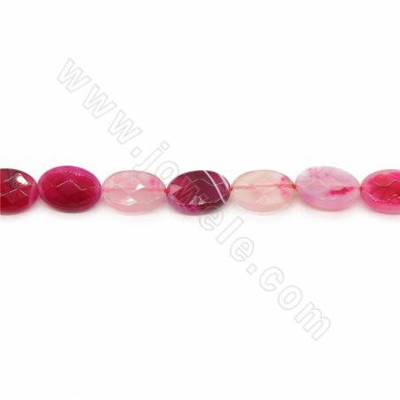Heated Striped Agate Beads Strand Faceted Oval Size 13x18mm Hole 1.2mm Approx. 22Beads/Strand 39-40cm