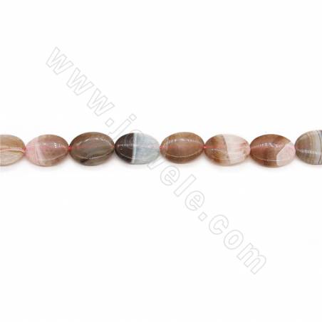 Perles d'Agate rayé chauffé ovale sur fil Taille 16x20mm trou 1mm environ 20perles/fil