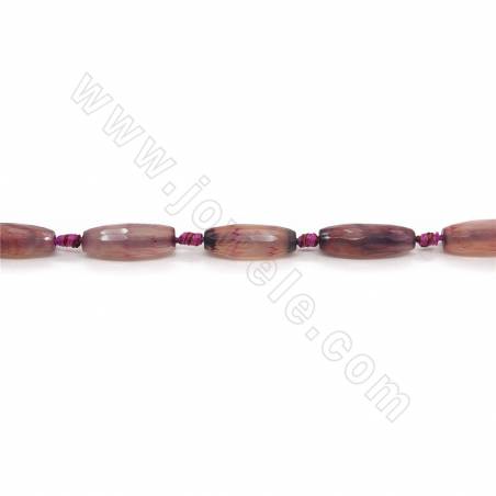 Heated Agate Beads Strand Faceted Rice Shape Size 11x30mm Hole 2mm Approx. 10Beads/Strand