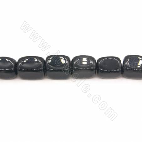 Perline di agata nera naturale Dimensione rettangolo 11x16 mm Foro 1,5 mm circa 25 perline/filo