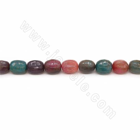 Beheizter Mix Farbe Achat Perlen Strang Facettiert Oval Größe 11x15mm Loch 1,5mm Ca. 27Perlen/Strang