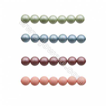 10mm Matte Shell Round Beads  Hole 0.8mm  about 40 beads/strand  15~16"