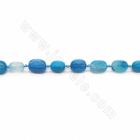 Perline di agata a strisce riscaldate Filo ovale Dimensioni 13x15-13x20 mm Foro 1 mm circa 17 perline/filo