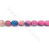 Heated Colorful Agate  Barrel  Beads Strand  Around11x15mm Hole 1mm Approx.28Beads/Strand 39-40cm