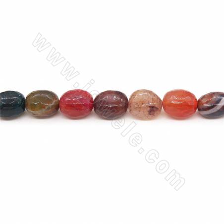 Heated Mix Color Agate Beads Strand Faceted Barrel バレルシェイプ Size12x15mm Hole 1mm Approx 25Beads/Strand