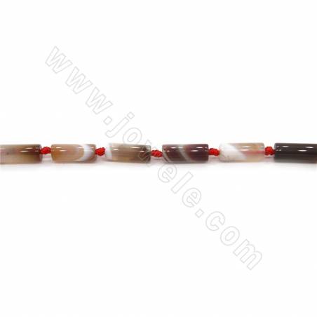Perles d'Agate rayé chauffé en colonne sur fil Taille 6x16mm trou 1mm environ 20perles/fil