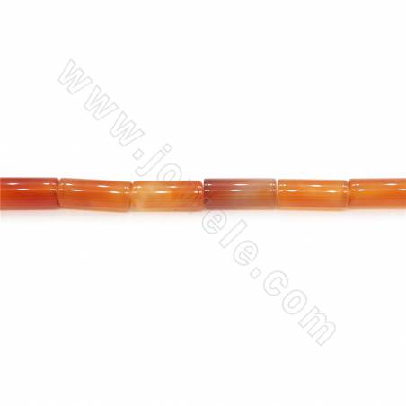 Natural Red Agate Beads Strand Cylinder Tube Size 9x21mm Hole 0.8mm Approx.19Beads/Strand 39-40cm