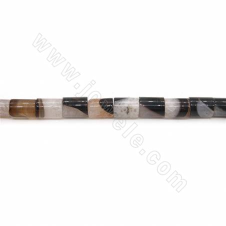 Perles d'Agate chaufé en colonne sur fil Taille 10x14mm trou 1mm environ 28perles/fil