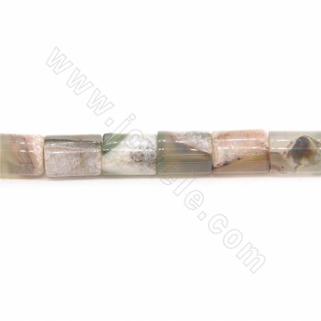 Perles d'Agate chauffé en colonne sur fil Taille 12x15mm trou 1.2mm environ 25perles/fil