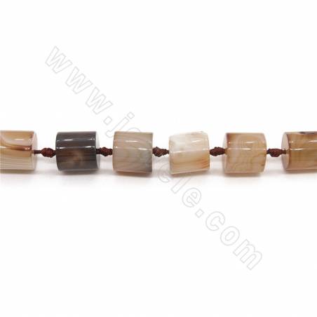 Heated Striped Agate Beads Strand Cylinder Size14x15mm Hole 1.2mm Approx. 20Beads/Strand 39-40cm
