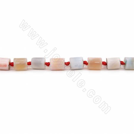 Beheizte Mischfarbe Achat Perlen Strang Zylindergröße 10x12mm Loch 0,8mm ca.25 Perlen/Strang