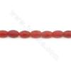 Perles d'Agate rouge en tonneau mate sur fil Taille 8x12mm trou 1mm environ 33perles/fil