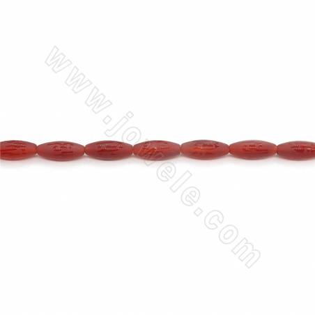 紅瑪瑙串珠 桶珠磨砂 尺寸7x19毫米 孔徑1.2毫米 長度39-40厘米/條