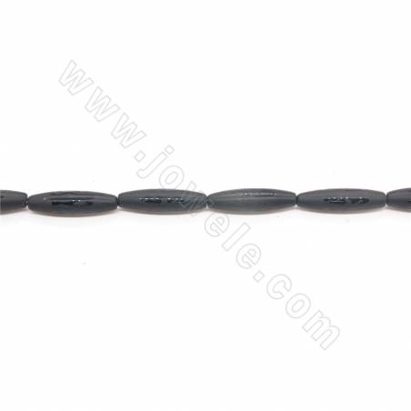 黑瑪瑙串珠 桶珠磨砂 尺寸8x30毫米 孔徑1.2毫米 長度39-40厘米/條