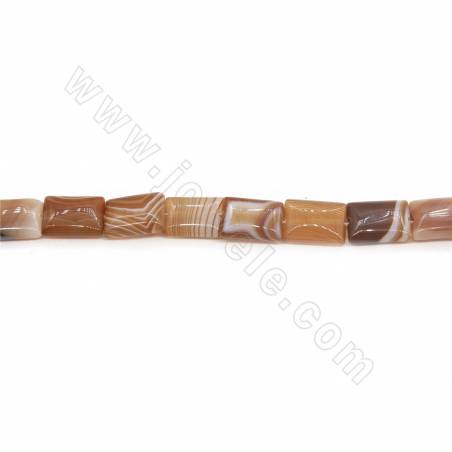 Perles d'Agate rayé rectangle sur fil Taille 10x14mm trou 1mm environ 28perles/fil