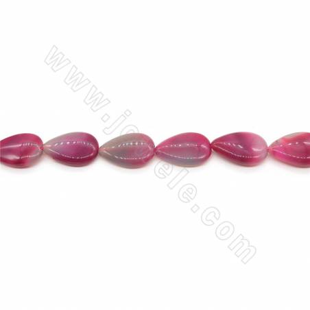 Perles d'Agate rayée chauffé ovale sur fil Taille 20x30mm trou 1.2mm environ 13perles/fil