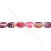 Heated Striped Agate Beads Strand Flat Oval Size 17x24mm Hole 1.2mm Approx.16Beads/Strand 39-40cm