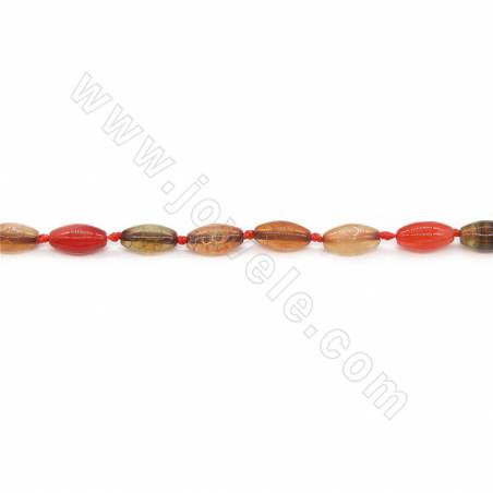 瑪瑙串珠 米形 尺寸6x12毫米 孔徑1.2毫米 長度39-40厘米/條