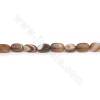 棕條紋瑪瑙串珠 不規則方體 尺寸6x12毫米 孔徑1毫米 長度39-40厘米/條