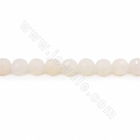 Natural Matte White Agate Beads Strand Faceted Round Diameter 10mm Hole 1mm Approx.37Beads/Strand 39-40cm