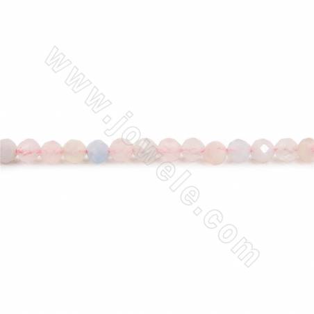 Natural Morganite Beads Strand Faceted Round  Diameter 3mm Hole 0.3mm Approx. 135Beads/Strand