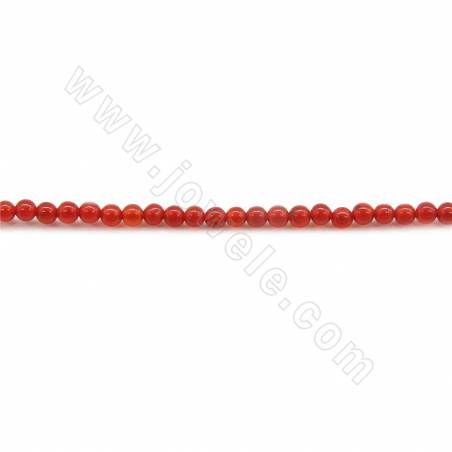 Perline di agata rossa naturale Diametro rotondo 2 mm Foro 0,3 mm Circa 184 perline/filare
