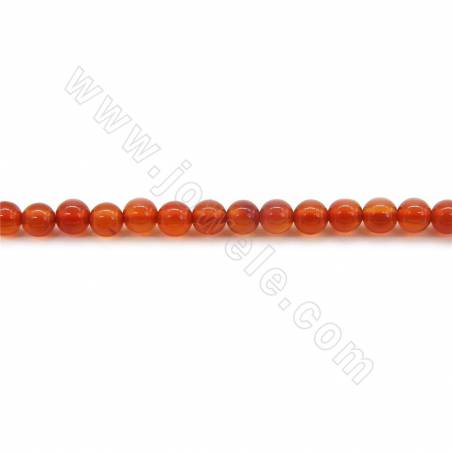 Perles d'Agate rouge ronde sur fil Taille 4mm trou 0.3mm environ 131perles/fil