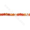 Heated Fire Agate Beads Strand Faceted Round Diameter 4mm Hole 0.5mm Approx. 97Beads/Strand