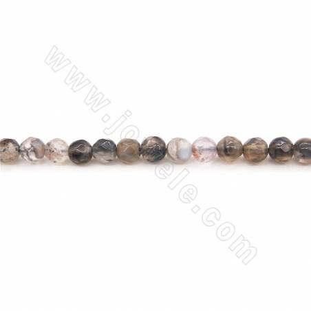 Beheizter Achat Perlen Strang facettiert rund Durchmesser 4 mm Loch 0,5 mm ca. 97 Perlen/Strang
