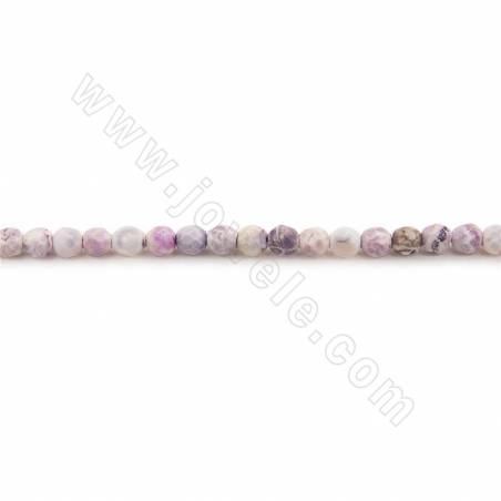 Beheizter Achat Perlen Strang facettiert rund Durchmesser 3 mm Loch 0,3 mm ca. 130 Perlen/Strang