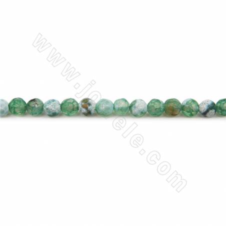 Heated Agate Beads Strand Faceted Round 4mm Hole  0.5mm Approx. 97Beads/strand