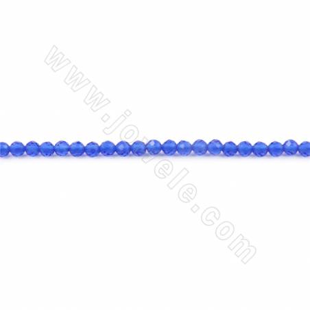 Mehrfarbige Glasperlen Strang facettiert rund Durchmesser 2 mm Loch 0,3 mm ca. 160 Perlen/Strang