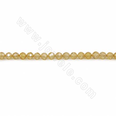 Perles de Zircon reconstituée ronde facette sur fil Taille 3mm trou 0.3mm environ 135perles/fil