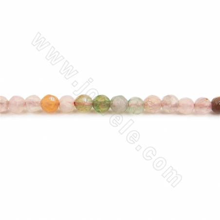 Heated Agate Beads Strand Faceted Round Diameter 4mm Hole 0.5mm Approx. 97Beads/Strand