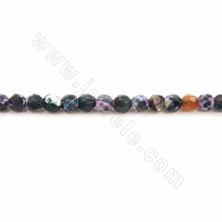 Heated Fire Agate Beads Strand Faceted Round Diameter 4mm Hole 0.5mm Approx. 97Beads/Strand 39-40cm