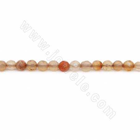 Perles d'Agate chauffé ronde facette sur fil Taille 4mm trou 0.5mm environ 97perles/fil