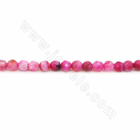 Heated Fire Agate Beads Strand Faceted Round Diameter 4mm Hole 0.5mm Approx. 97Beads/Strand 39-40cm