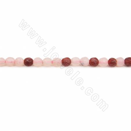 Perline di agata riscaldate Diametro rotondo sfaccettato 4 mm Foro 0,5 mm Circa 97 perline/filare