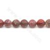 Fili di perline di pietra sanguigna naturale Diametro rotondo 10 mm Foro 1 mm Circa 39 perline/filare