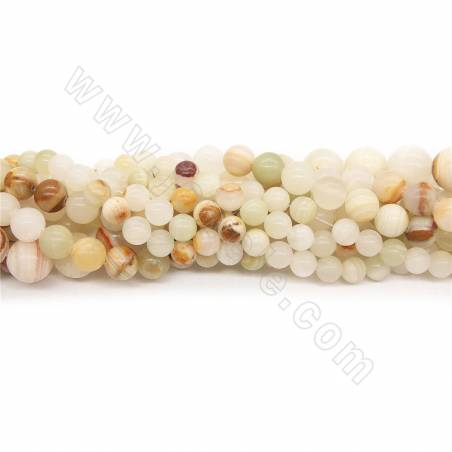 Dyed White Marble /HanBai Jade Beads Strand Round Diameter 8-14mm Hole 1-1.2mm Length 39~40cm/Strand