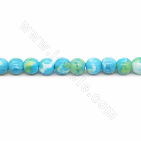 Perles de Jaspe impériale teinté rond sur fil Taille 6mm trou 1.2mm environ 61perles/fil