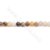 Bambus Blätter Jaspis Perlenkette Rund Durchmesser 4-10mm Loch 0.6-1mm Länge 39~40cm/Strang