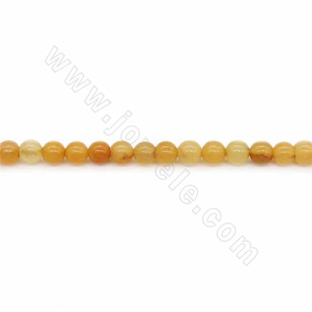 Grânulos De Aventurina Amarelo Natural, Redondo, Tamanho 4mm, Orifício 0.6 mm, Comprimento 39-40cm/pç.
