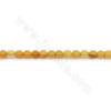 Perles d'aventurine jaune ronde sur fil Taille 4mm trou 0.6mm 15~16"/fil