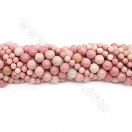 Natural Red Wood Lace Stone Beads Strand Round Diameter 4-10mm Hole  0.6-1mm Length 39~40cm/Strand