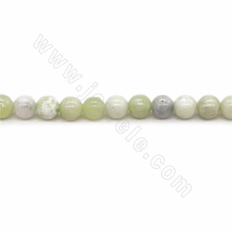 Natural Hotan Jade Beads Strand Round Diameter 6mm Hole 1mm Length 39~40cm/Strand
